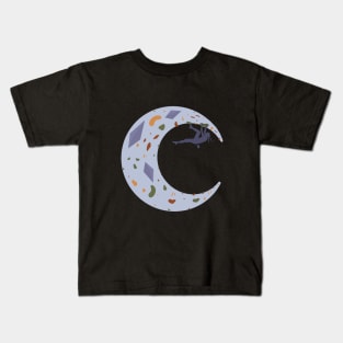 Moon Climber Blue Kids T-Shirt